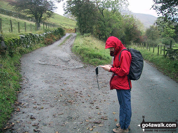 Walk c163 Great Sca Fell from Over Water - Checking the route near Orthwaite