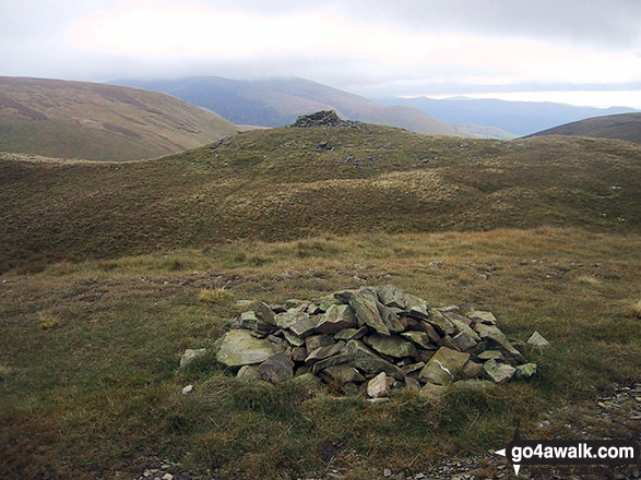 Walk c163 Great Sca Fell from Over Water - Stone wind shelter on Meal Fell from the summit cairn