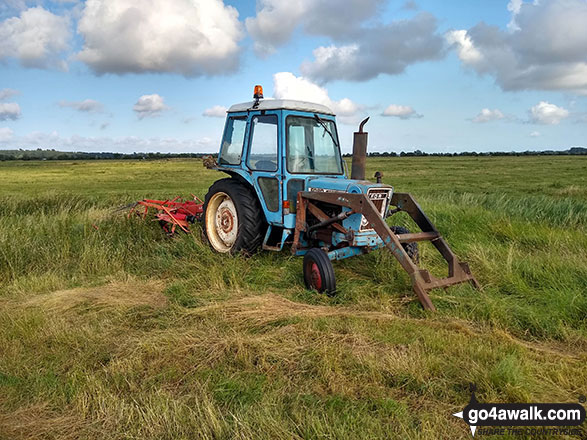 Walk nf108 Lower Thurlton from Haddiscoe - Tractor on Haddiscoe Marshes