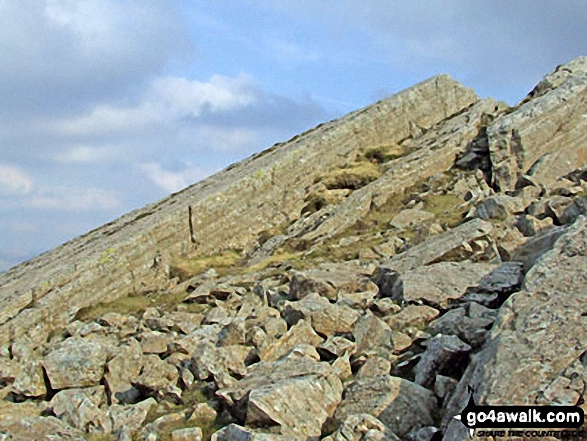 Sunshine on the Great Slab below Bow Fell (Bowfell)