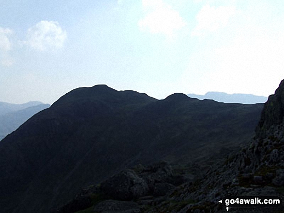 Harrison Stickle in silhouette from Pavey Ark (Langdale Pikes)