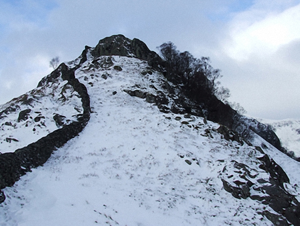 Steep ascent to Swine Crag in the snow