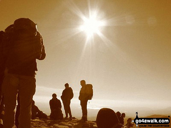 Me with my gang of Walkers on The Old Man of Coniston in The Lake District Cumbria England