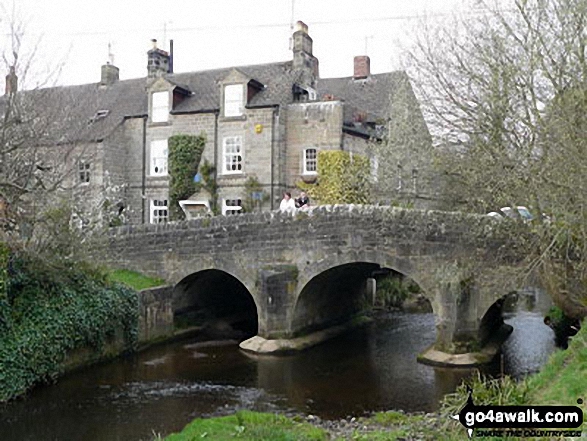 Walk d167 Chatsworth Park from Chatsworth House - Bridge over The River Derwent, Baslow Village