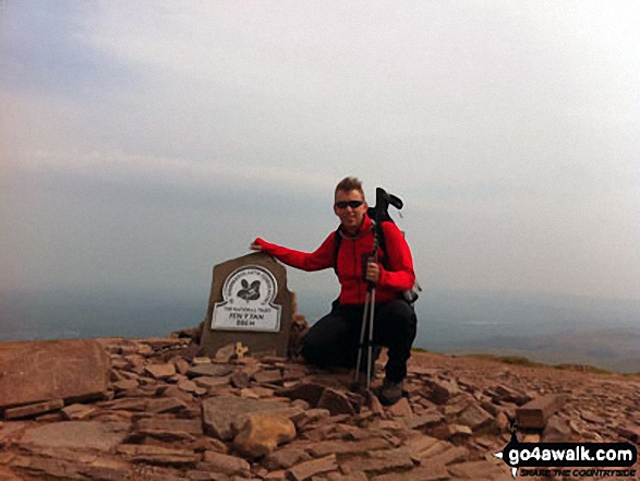 Walk po107 Y Gyrn, Corn Du and Pen y Fan from The Storey Arms Outdoor Centre - Me at the top of Pen y Fan