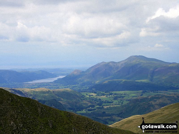 Walk c427 Helvellyn via Striding Edge from Patterdale - Bassenthwaite with Skiddaw beyond from Helvellyn