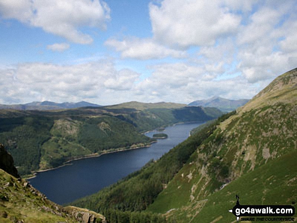 Walk c432 Helvellyn from Thirlmere - Thirlmere from Helvellyn