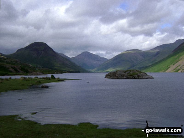 Walk c343 Pillar and Red Pike from Wasdale Head, Wast Water - Yewbarrow Great Gable, Lingmell and Scafell Pike from Wast Water, Wasdale