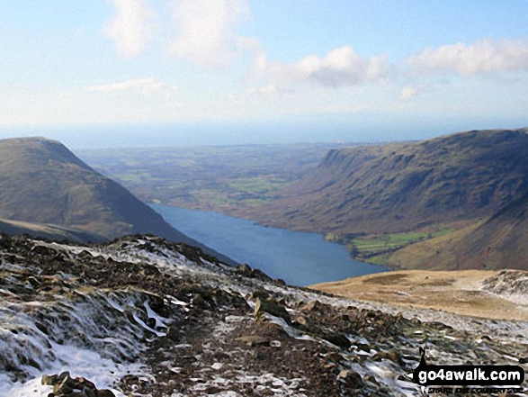 Walk c194 Scafell Pike from The Old Dungeon Ghyll, Great Langdale - Illgill Head (left), Wast Water and Middle Fell (right) from Scafell Pike