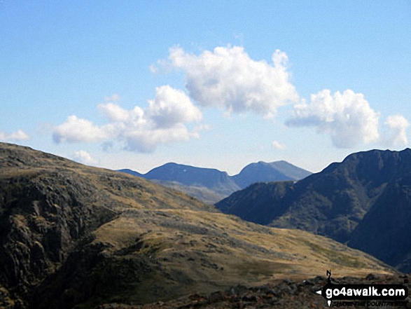 Walk c263 The High Stile Ridge from Buttermere - Great End, Scafell Pike and Sca Fell from near the summit of Red Pike (Buttermere)