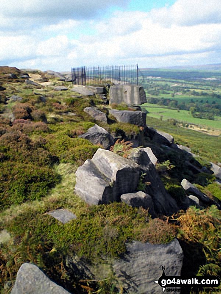 Walk wy127 West Buck Stones (Ilkley Moor) from Ilkley - Approaching the Swastika Stone on Ilkley Moor