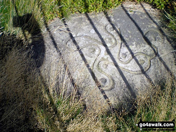 Walk wy102 West Buck Stones and Rombalds Moor (Ilkley Moor) from Ilkley - The Swastika Stone on Ilkley Moor