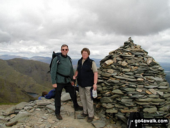 Wife And I on The Old Man Of Coniston in The Lake District Cumbria England