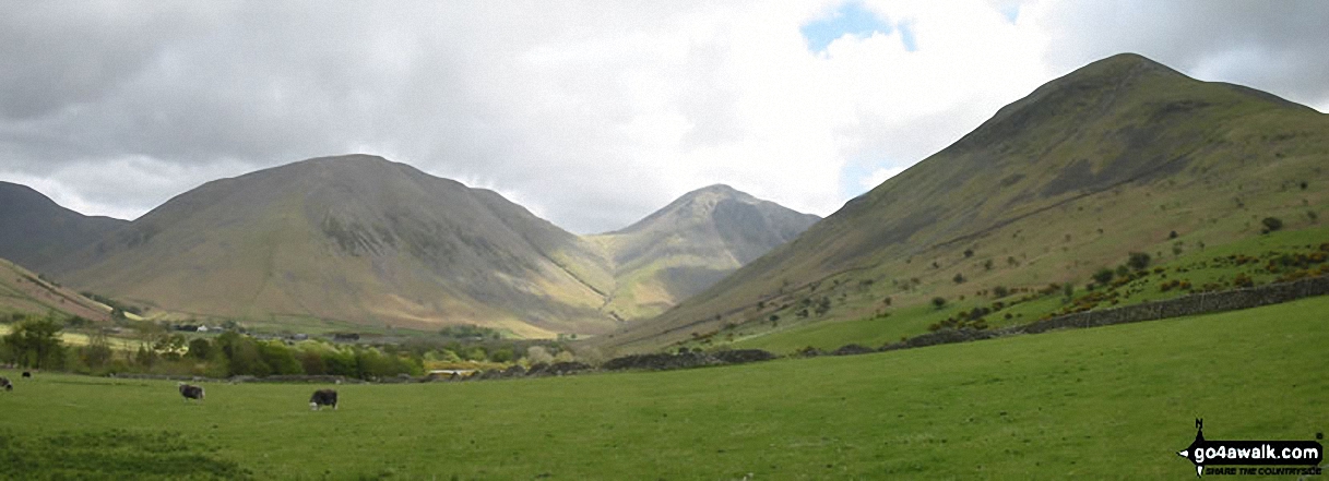 Walk c343 Pillar and Red Pike from Wasdale Head, Wast Water - *Kirk Fell, Great Gable and Lingmell from Wasdale Head, Wast Water