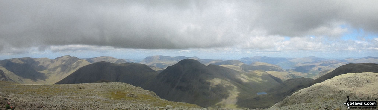 Walk c215 Scafell Pike from Seathwaite (Borrowdale) - *Kirk Fell and Great Gable from Scafell Pike,