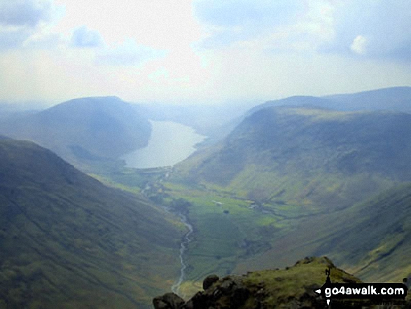 Walk c241 Great Gable and Honister Pass from Seatoller (Borrowdale) - Wast Water and Wasdale Head from Westmorland Cairn, Great Gable