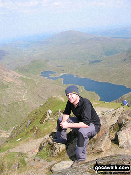 Walk gw140 Snowdon via The Rhyd-Ddu Path - On Snowdon (Yr Wyddfa) with Llyn Llydaw beyond