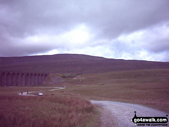 Walk ny101 The Yorkshire Three Peaks from Horton in Ribblesdale - The Yorkshire Three Peaks Challenge - approaching Whernside from Ribblehead