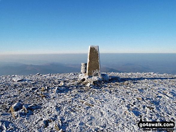 Walk c236 Skiddaw from Millbeck, nr Keswick - The summit of Skiddaw