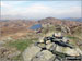 Looking down on Beacon Tarn from Wool Knott summit