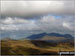 The Snowdon Massif - Yr Aran (far left in sunlight), Snowdon (Yr Wyddfa), Y Lliwedd (in sunlight), Garnedd Ugain (Crib y Ddysgl) and Crib Goch - from Allt-fawr (Moelwyns)