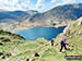 Climbing the steep bit up Rannerdale Knotts with Starling Dodd, Hen Comb and Melbreak across Crummock Water in the background