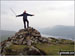 On the summit of Beacon (Blawith Fells) with Coniston Water and Carron Crag in the background