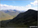 Looking down Mosedale to Wasdale Head from Little Scoat Fell with Red Pike (Wasdale) on the right in shadow and the Scafell Massif (featuring Great End, Broad Crag, Lingmell, Scafell Pike, Symonds Knott and Sca Fell) across the valley