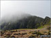 Mount Snowdon through a gap in the mist from Garnedd Ugain (Crib y Ddysgl)