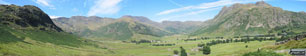 *Crinkle Crags featuring Crinkle Crags (Long Top), Gunson Knott & Crinkle Crags (South Top) (left), Bow Fell (Bowfell) (centre) and The Langdale Pikes (right) from Great Langdale