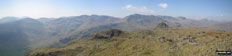 *Pike of Blisco (Pike o' Blisco), Crinkle Crags (South Top), Crinkle Crags (Long Top), Gunson Knott, Bow Fell (Bowfell), The Scafell Massif, Great Gable and Pike of Stickle (in the foreground) from Harrison Stickle