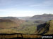 The Newlands Valley from High Spy with Bassenthwaite Lake in the distance and The Skiddaw Massif to the right